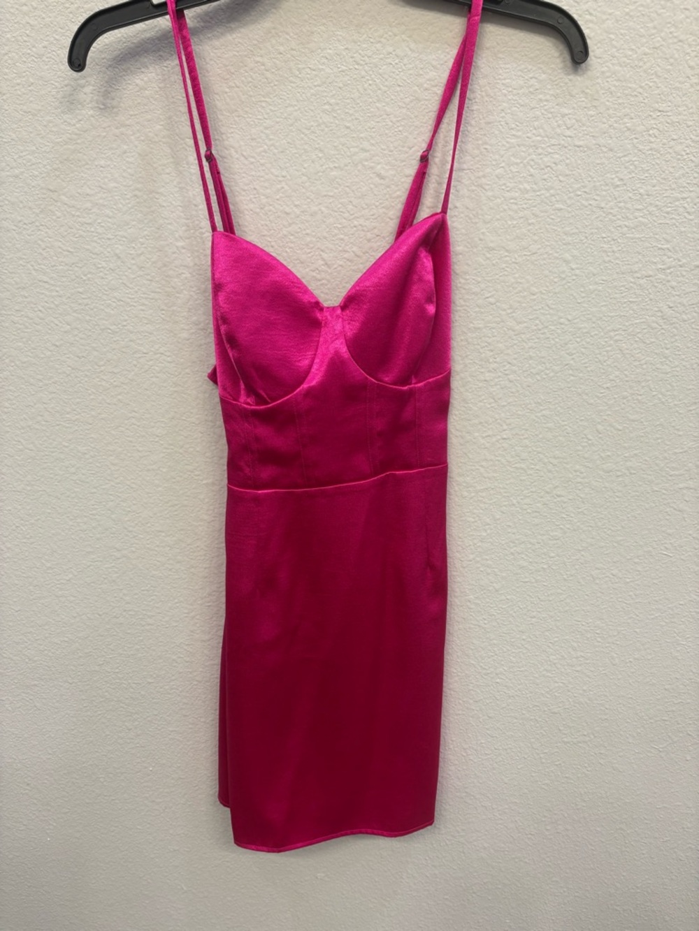 wild fable Bright Fuchsia Satin Backless Slip Dress